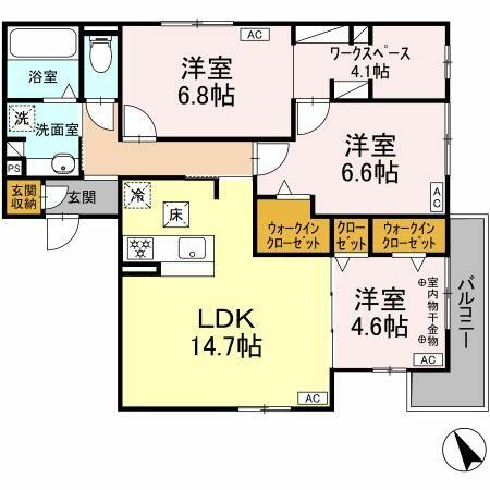 静岡県御殿場市東田中１丁目(賃貸アパート3LDK・1階・81.36㎡)の写真 その1