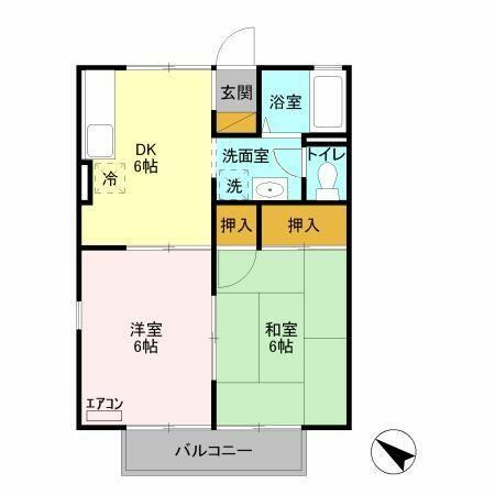 千葉県東金市東金(賃貸アパート2DK・1階・40.70㎡)の写真 その2