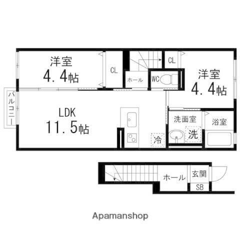 同じ建物の物件間取り写真 - ID:204004183173