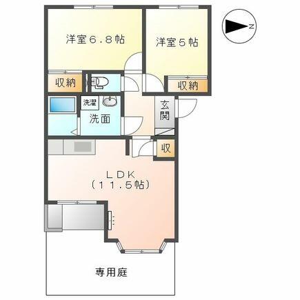 サンコート本郷 101｜愛知県一宮市瀬部字清水(賃貸アパート2LDK・1階・53.75㎡)の写真 その2