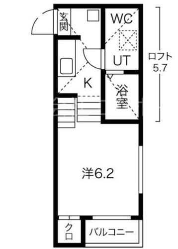 愛知県名古屋市北区駒止町２丁目（アパート）の賃貸物件の間取り