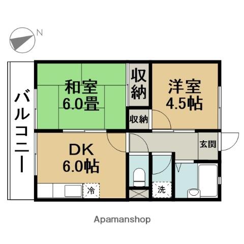 ハピネスタナカⅡ 205｜東京都江戸川区北葛西２丁目(賃貸アパート2DK・2階・39.66㎡)の写真 その2