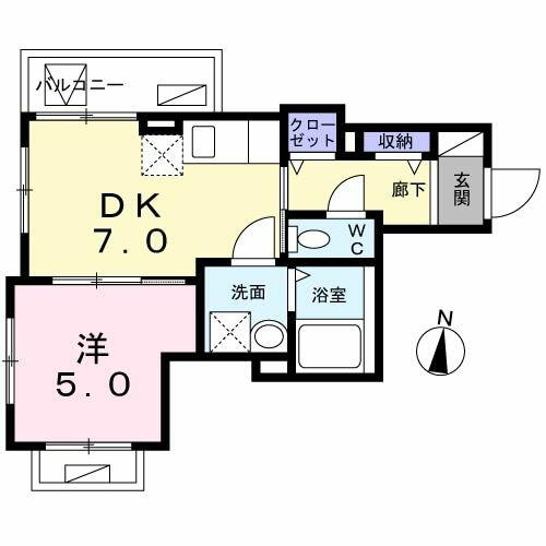 東京都練馬区西大泉６丁目(賃貸マンション1DK・5階・32.46㎡)の写真 その2