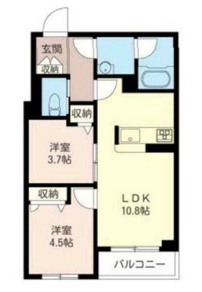 ポルトボナール｜神奈川県相模原市緑区橋本２丁目(賃貸マンション2LDK・1階・44.88㎡)の写真 その2