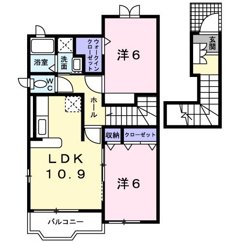 鳥取県米子市車尾３丁目(賃貸アパート2LDK・2階・59.28㎡)の写真 その2