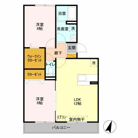 ザ・ハウス野田 106｜埼玉県入間市大字野田(賃貸アパート2LDK・1階・56.30㎡)の写真 その2