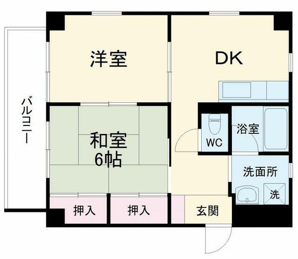 千葉県船橋市薬円台５丁目(賃貸マンション2DK・3階・43.20㎡)の写真 その2