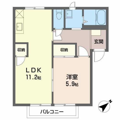 メゾン石橋｜愛媛県今治市石橋町１丁目(賃貸アパート1LDK・2階・42.98㎡)の写真 その2