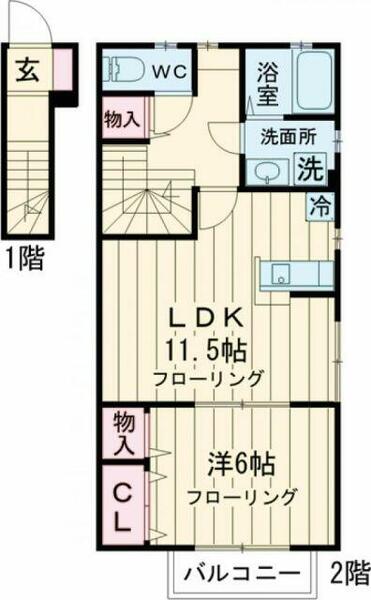 東京都世田谷区桜丘３丁目(賃貸アパート1LDK・2階・48.86㎡)の写真 その2