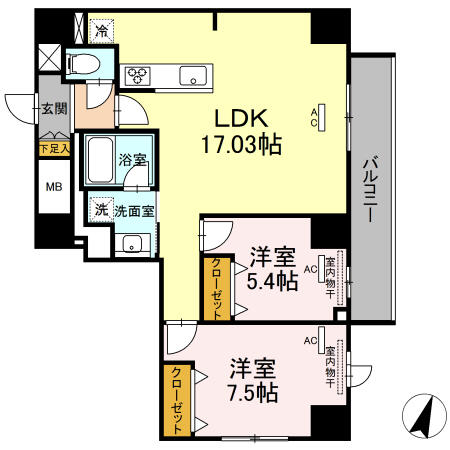 沖縄県那覇市泊２丁目(賃貸マンション1LDK・6階・67.83㎡)の写真 その2