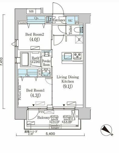 同じ建物の物件間取り写真 - ID:213102790463