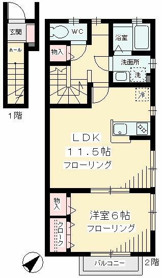 東京都世田谷区桜丘３丁目(賃貸アパート1LDK・2階・48.86㎡)の写真 その2