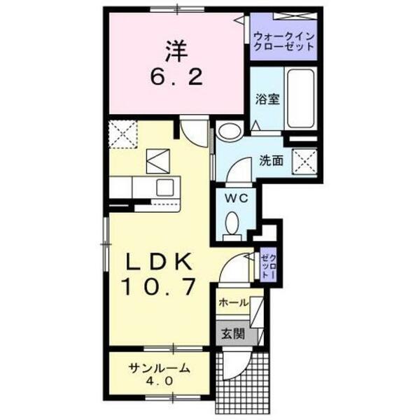 エスポワール 101｜千葉県茂原市鷲巣(賃貸アパート1LDK・1階・46.61㎡)の写真 その2