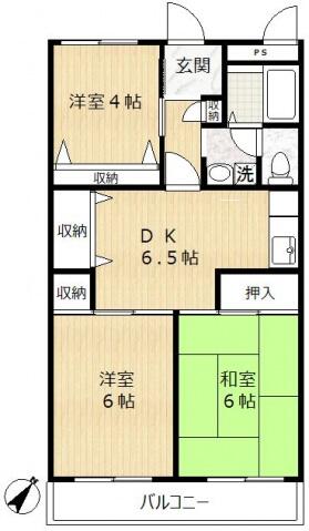 第１１モロマンション｜東京都江戸川区鹿骨２丁目(賃貸マンション3DK・2階・54.65㎡)の写真 その2