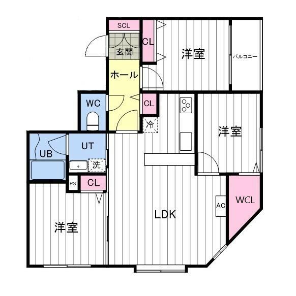 アルファスクエア南１西１８ 401｜北海道札幌市中央区南一条西１８丁目(賃貸マンション3LDK・4階・63.90㎡)の写真 その2
