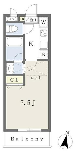 メゾン　アルテ 203｜熊本県熊本市北区黒髪６丁目(賃貸アパート1K・2階・23.85㎡)の写真 その2