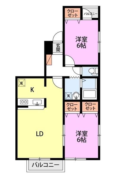 エクセランプラース D101｜新潟県燕市小高(賃貸アパート2LDK・1階・57.96㎡)の写真 その2