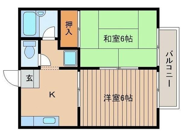 アーバンシティ参番館 102｜宮城県大崎市古川中里５丁目(賃貸アパート2K・1階・34.78㎡)の写真 その2