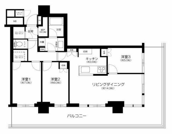 Ｂｒｉｌｌｉａ有明ＣｉｔｙＴｏｗｅｒ｜東京都江東区有明１丁目(賃貸マンション3LDK・11階・78.91㎡)の写真 その2