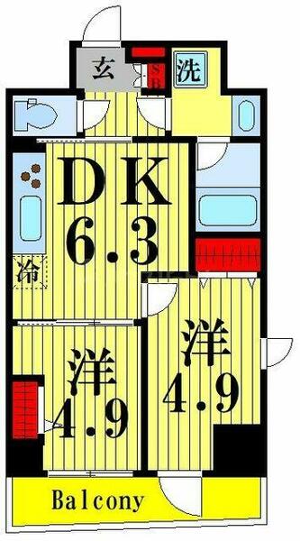 ルフレプレミアム向島 1202｜東京都墨田区東向島６丁目(賃貸マンション2DK・12階・39.20㎡)の写真 その2