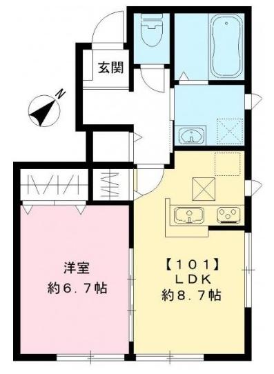 千葉県船橋市松が丘２丁目(賃貸アパート1LDK・1階・41.58㎡)の写真 その2