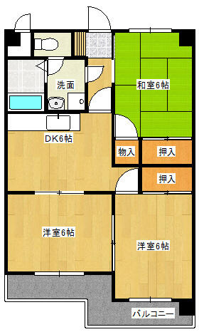 船木ハイツ２ 150｜愛媛県新居浜市船木(賃貸マンション3DK・1階・52.65㎡)の写真 その2
