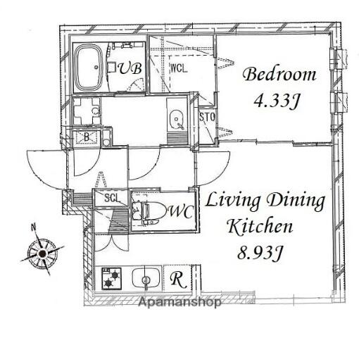 ＦＬＵＦＦＹ市谷台町 405｜東京都新宿区市谷台町(賃貸マンション1LDK・4階・35.40㎡)の写真 その2