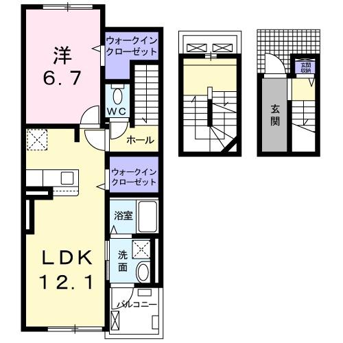 鳥取県米子市立町４丁目(賃貸アパート1LDK・3階・59.21㎡)の写真 その2