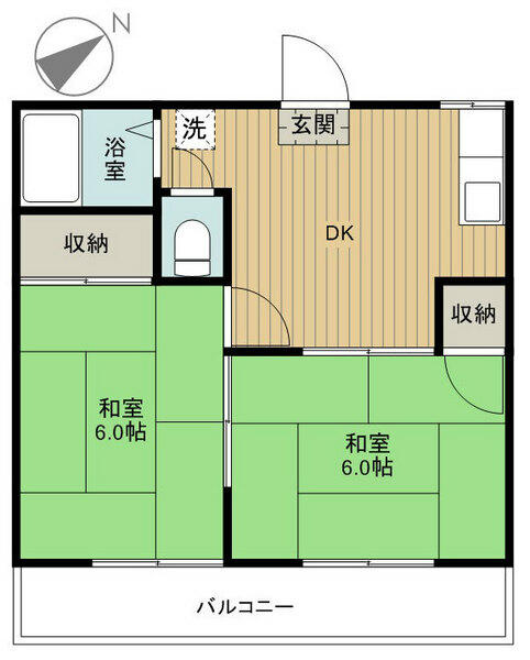 セピアハイツ 201｜埼玉県羽生市東３丁目(賃貸アパート2DK・2階・36.36㎡)の写真 その2