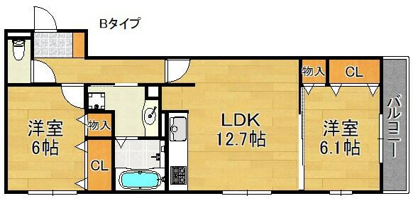 大阪府貝塚市石才(賃貸アパート2LDK・3階・61.05㎡)の写真 その2