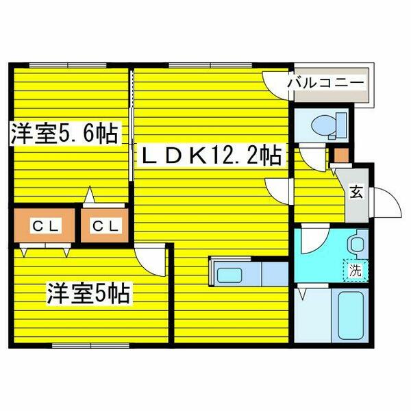 北海道札幌市東区本町一条２丁目(賃貸マンション2LDK・1階・49.24㎡)の写真 その2