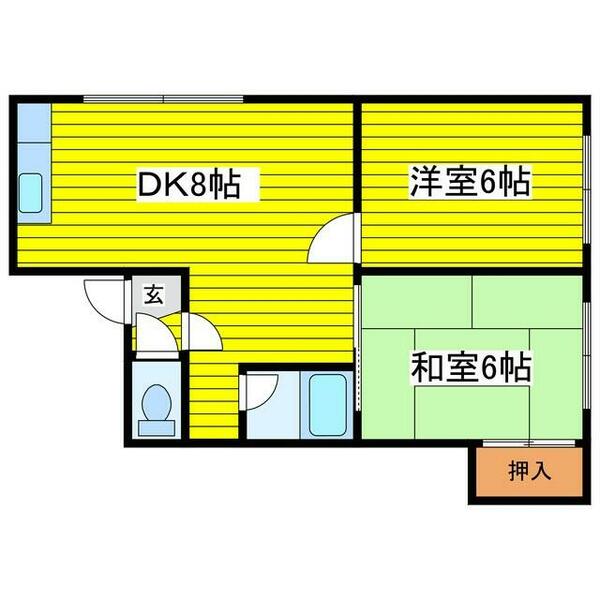 北海道札幌市東区北十八条東８丁目(賃貸アパート2DK・3階・40.00㎡)の写真 その2