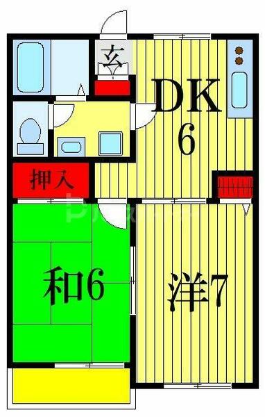 アーバンビラ市川 201｜千葉県市川市真間１丁目(賃貸アパート2DK・2階・40.60㎡)の写真 その2