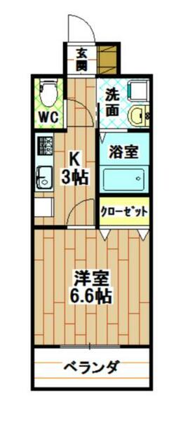 福岡県北九州市小倉南区下曽根４丁目(賃貸マンション1K・5階・25.96㎡)の写真 その2