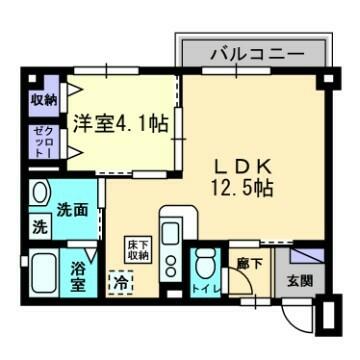 愛媛県松山市平和通３丁目(賃貸マンション1LDK・1階・40.04㎡)の写真 その2