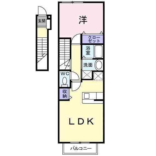 カルム　サンリットＡ　Ⅱ 202｜愛媛県松山市東長戸１丁目(賃貸アパート1LDK・2階・42.37㎡)の写真 その2