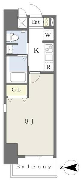 ＣＲＯＳＳ　ＣＯＵＲＴ高槻富田駅前 706｜大阪府高槻市富田町１丁目(賃貸マンション1K・7階・25.20㎡)の写真 その2