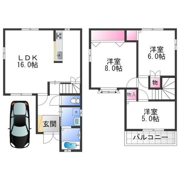 深井畑山町戸建て｜大阪府堺市中区深井畑山町(賃貸一戸建3LDK・--・85.29㎡)の写真 その2