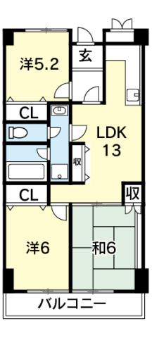 エスポアール石橋_間取り_0