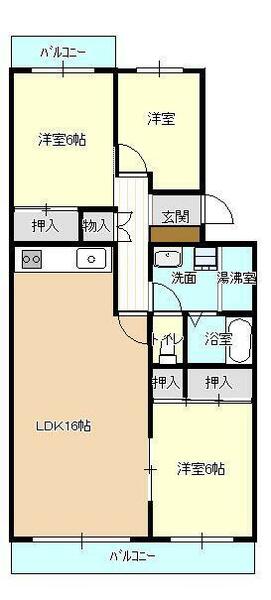 紅梅マンション 303｜石川県金沢市飛梅町(賃貸アパート3LDK・3階・74.88㎡)の写真 その2