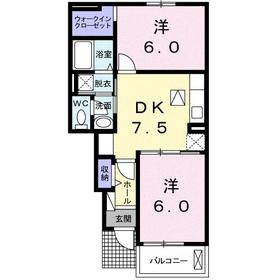 リヴェールⅦ 102｜愛媛県新居浜市横水町(賃貸アパート2DK・1階・46.06㎡)の写真 その2