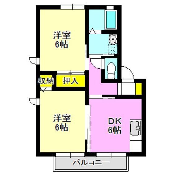 アビエス A102｜群馬県前橋市青葉町(賃貸アパート2DK・1階・46.75㎡)の写真 その2