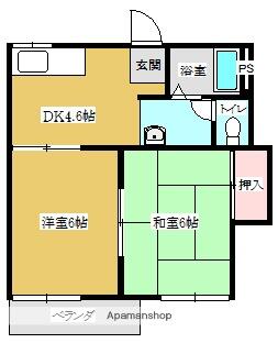 グリーンハイツ｜福島県二本松市大壇(賃貸アパート2DK・1階・33.42㎡)の写真 その2