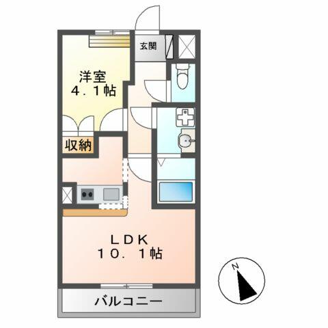 サナンドゥー 205｜千葉県東金市堀上(賃貸アパート1LDK・2階・36.00㎡)の写真 その2