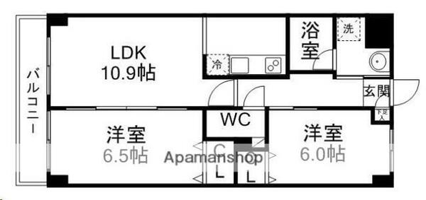 宮城県仙台市泉区泉中央３丁目(賃貸マンション2LDK・2階・53.01㎡)の写真 その2