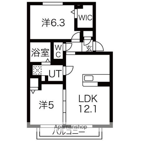 Ｒａｓｓｕｒｅｒ　ｌｉｅｕ　ＡＳＡＨＩ｜愛知県尾張旭市北原山町六田池(賃貸アパート2LDK・2階・53.48㎡)の写真 その2