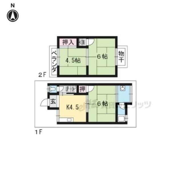 京都府京都市山科区音羽珍事町(賃貸一戸建3DK・--・43.32㎡)の写真 その2