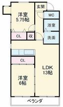 愛知県名古屋市名東区上社３丁目（賃貸マンション2LDK・4階・57.85㎡） その2