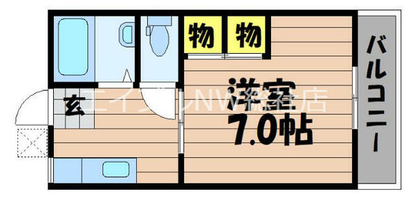 アメニティハイツＡ｜岡山県総社市中央４丁目(賃貸アパート1K・2階・23.77㎡)の写真 その2