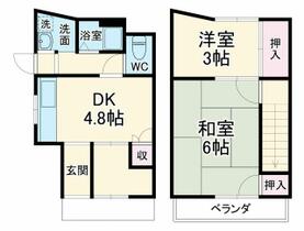 西京極南方町貸家  ｜ 京都府京都市右京区西京極南方町（賃貸一戸建2DK・--・48.64㎡） その2